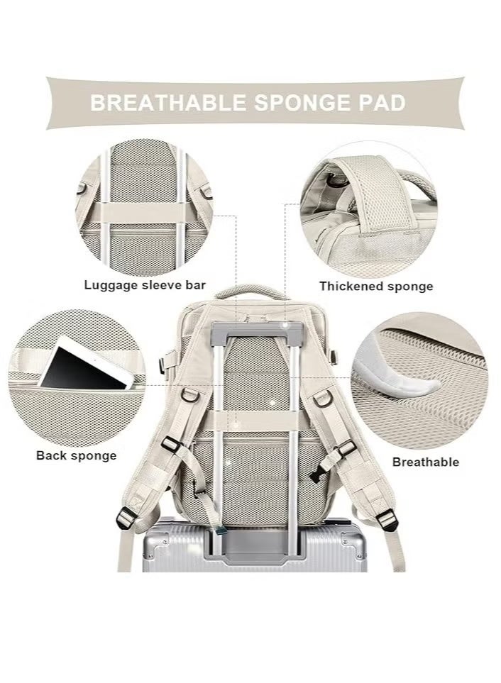 Travel Backpack, Expandable Waterproof Laptop Bag with Independent Shoe Compartment, Hiking Backpack, Waterproof Outdoor Sport Rucksack, School Bag, Multifuctional Luggage Bag, with USB Charge Port,  Casual Daypack on Airplane for Weekender, Work, Business or Any Outdoor Activities - Image 5